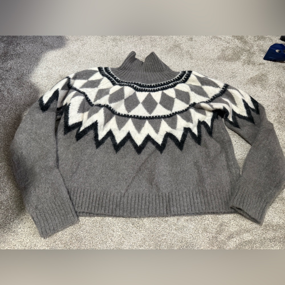 All Saints Tura Funnel Neck Relaxed Fit Sweater in Eiffel Grey! - Picture 4 of 9